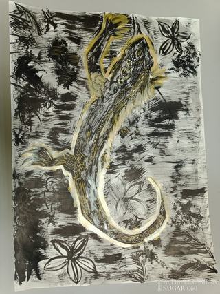 作品題目：「黯黑中的蜥蜴」